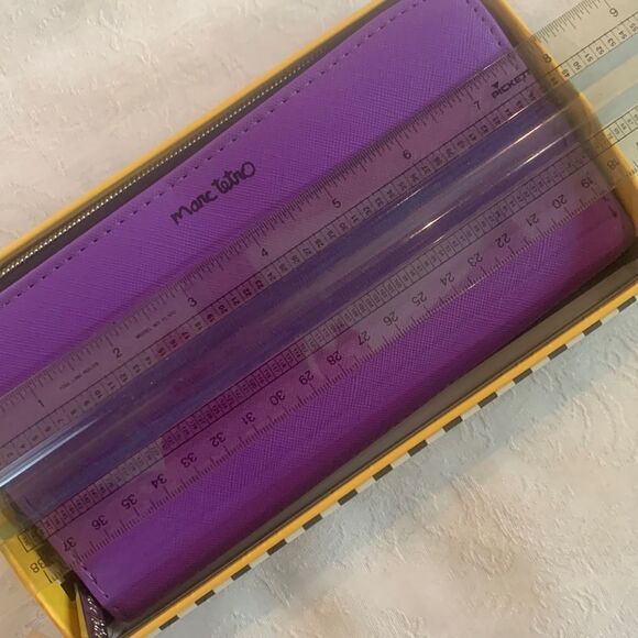 Marc Tetro Wallet Zip Around Vegan Purple Bichon Frisse Dog - Picture 5 of 10